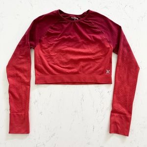 Hurley Seamless Workout Top Crop Long Sleeve Perforated